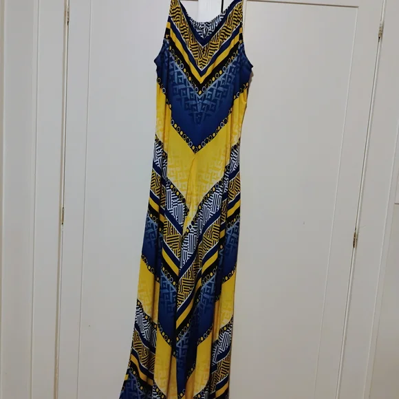 Ashley Stewart Navy and Mustard Romper - Picture 2 of 5